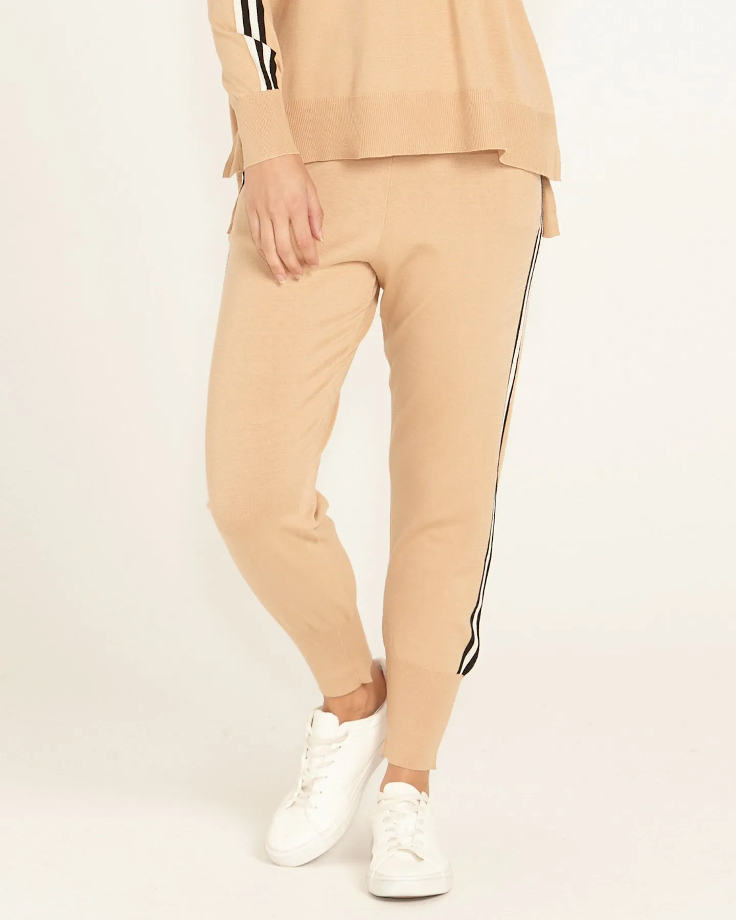 Aida Knit Jogger Pant - Natural Stripe
