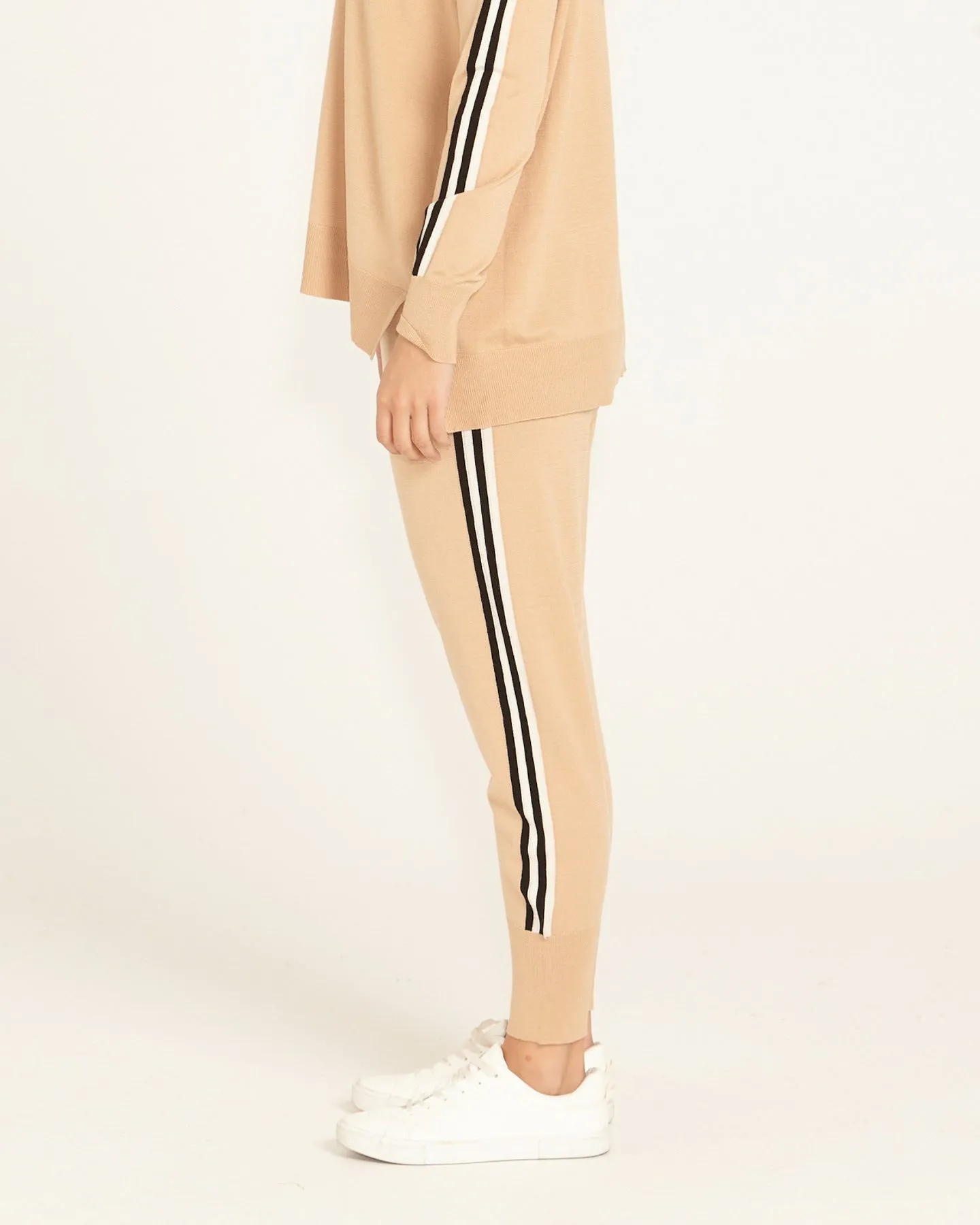 Aida Knit Jogger Pant - Natural Stripe
