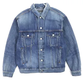 Balenciaga Denim Jacket Back Logo Distressed