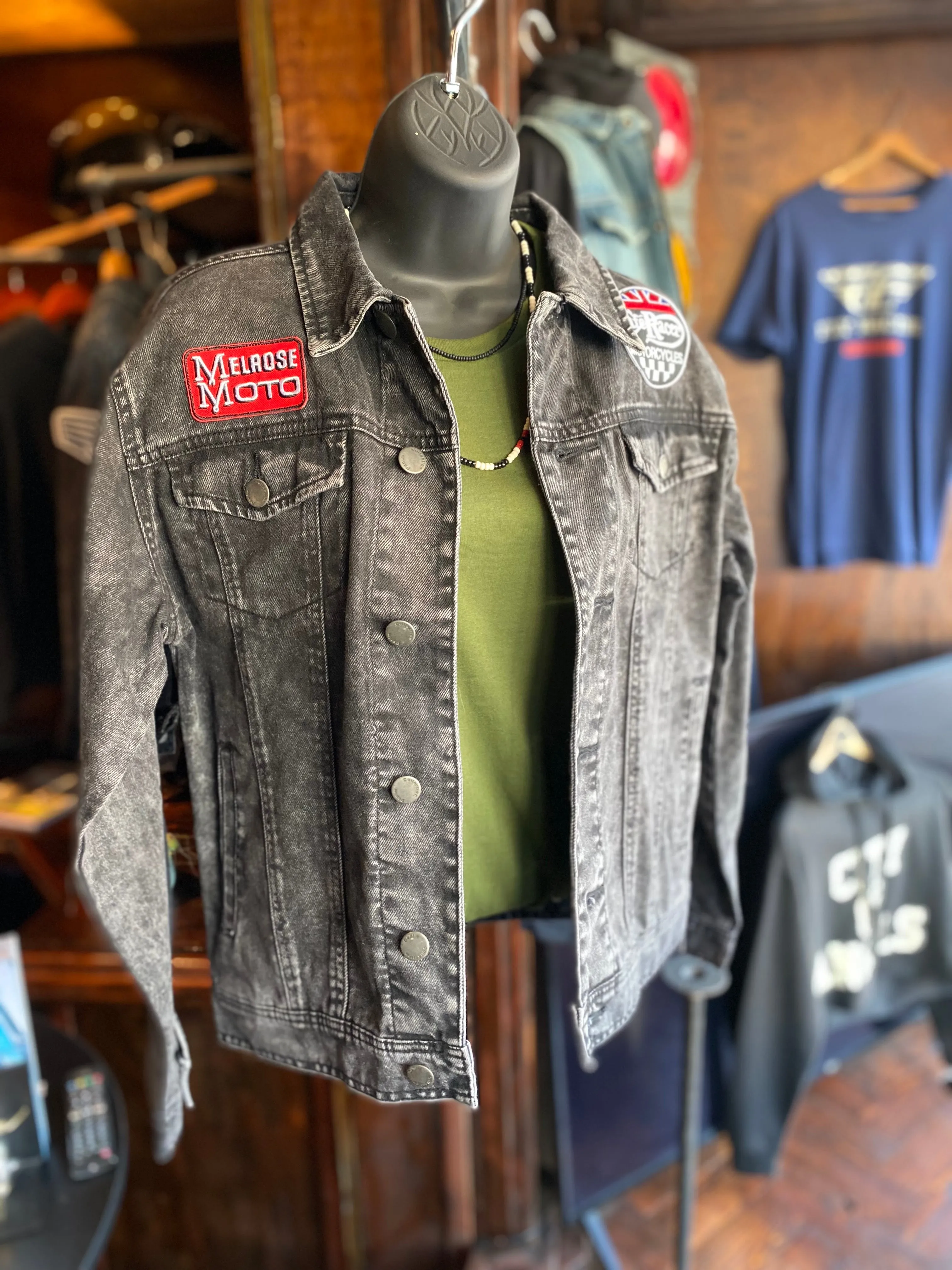 Cafe Racer Jacket - Black washed denim
