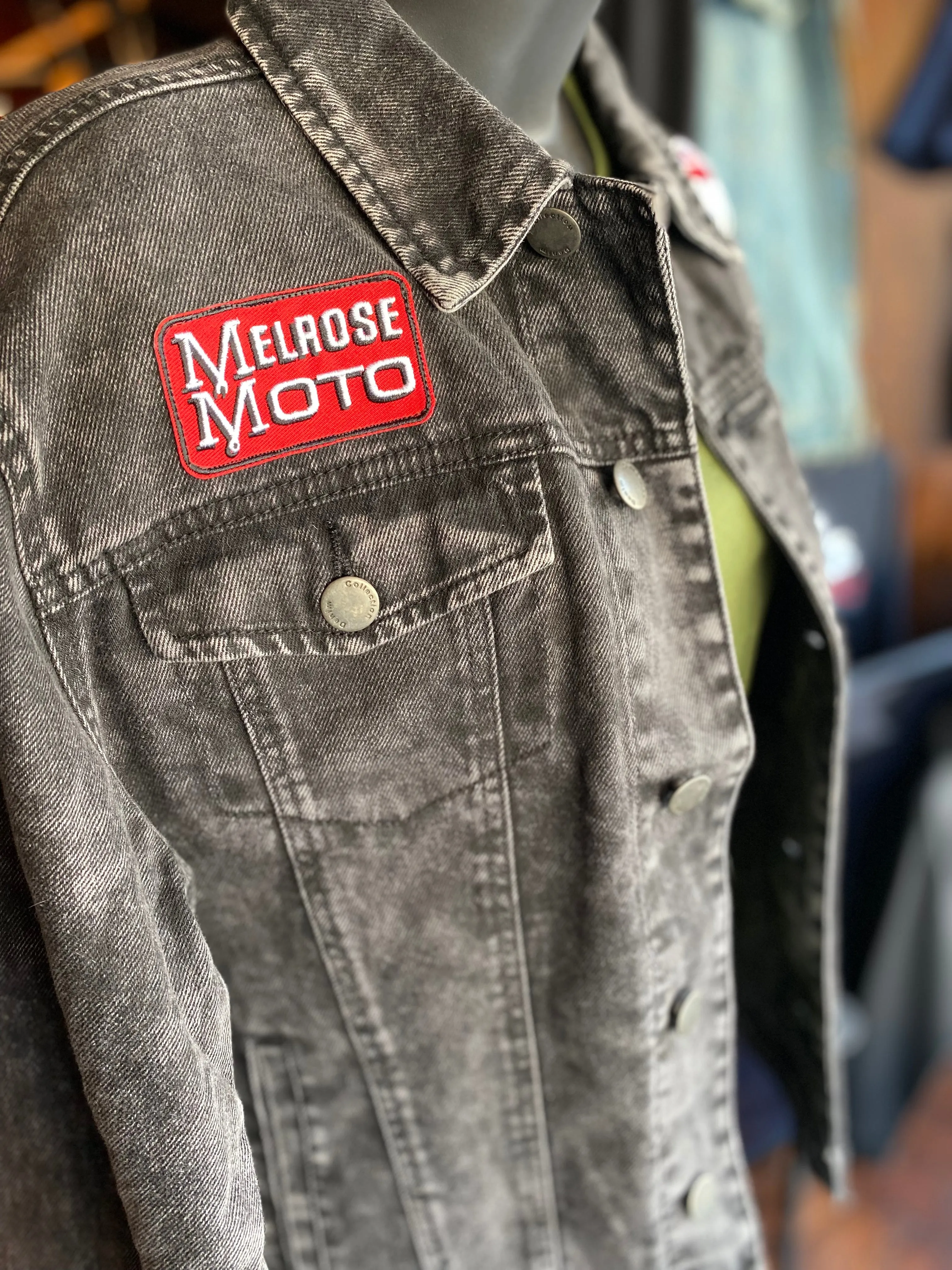 Cafe Racer Jacket - Black washed denim