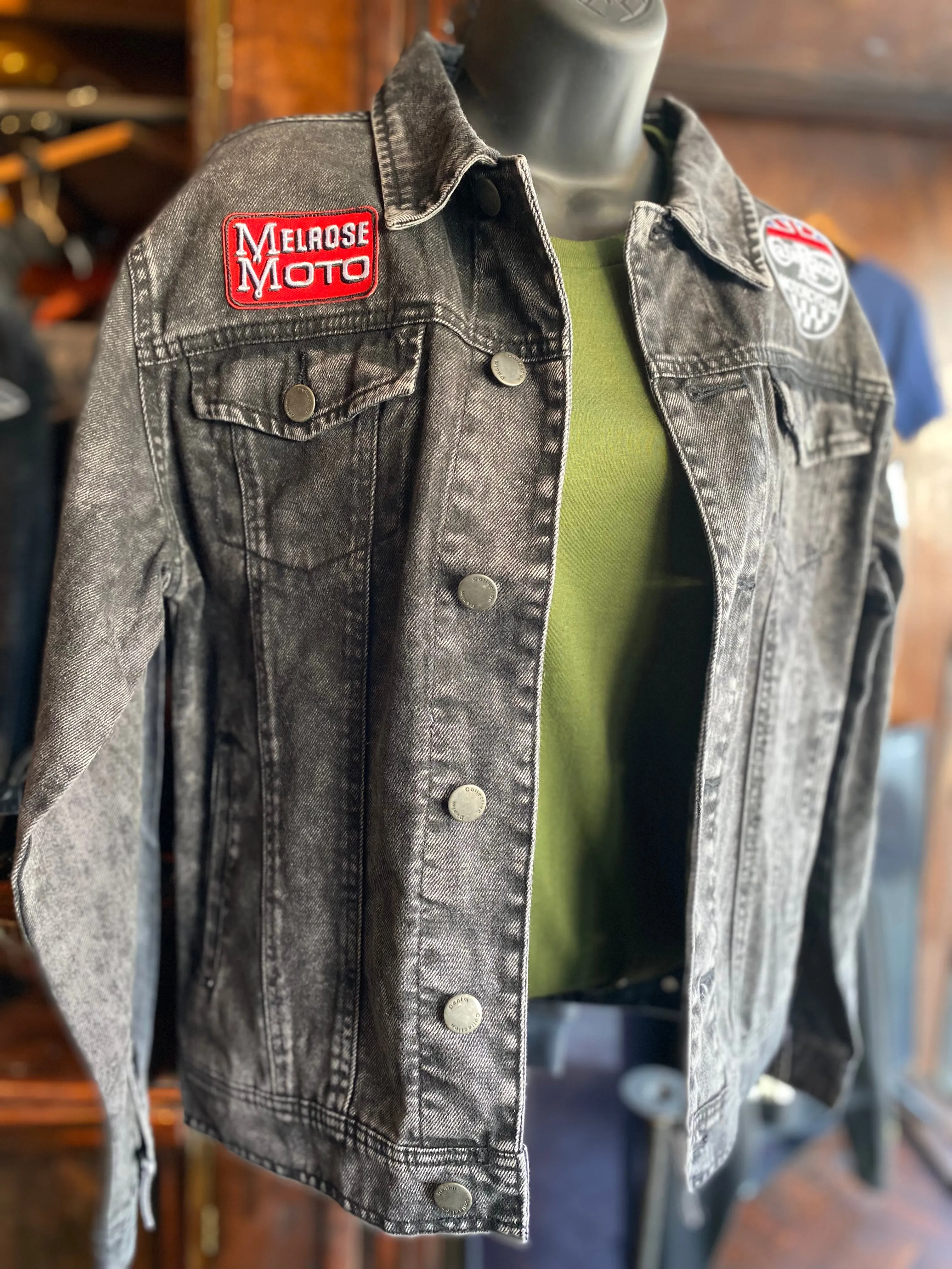 Cafe Racer Jacket - Black washed denim