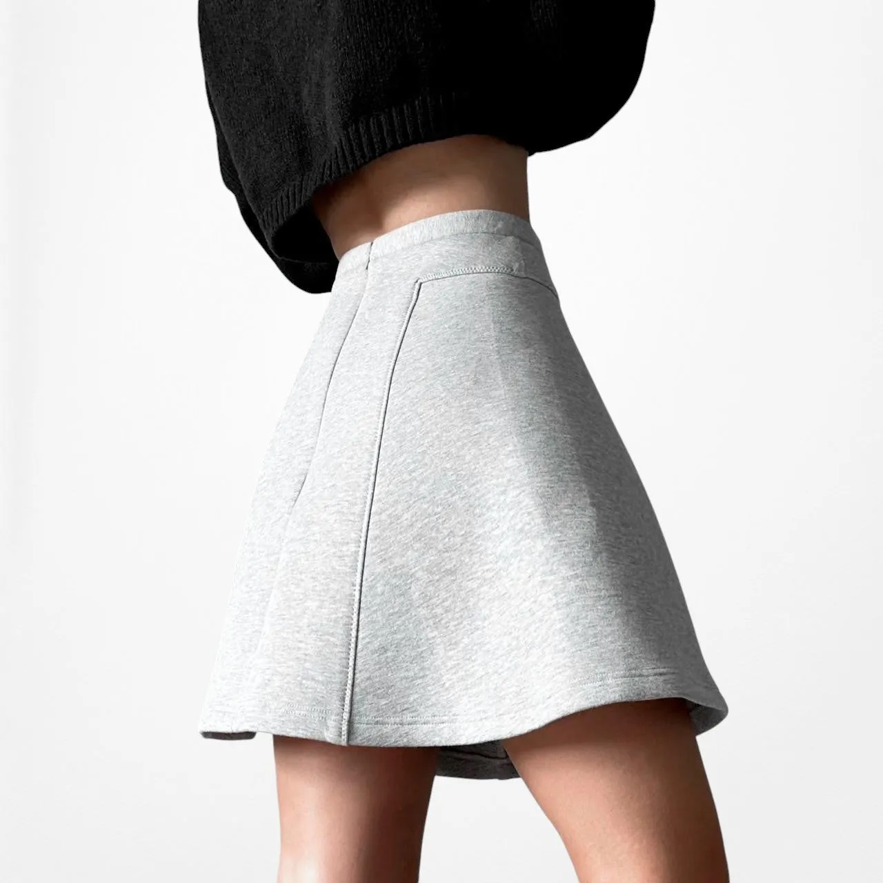 Finders Keepers Gray High Waisted Flared Skater Mini Skirt Size XS/S