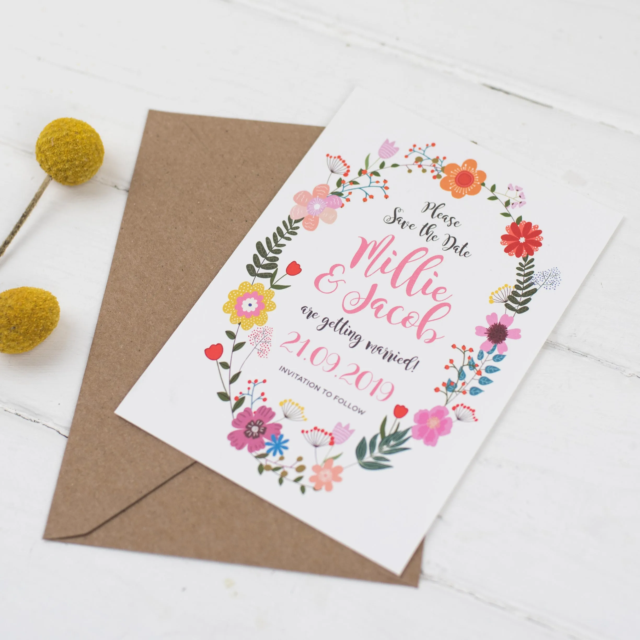 Floral Border Save The Date