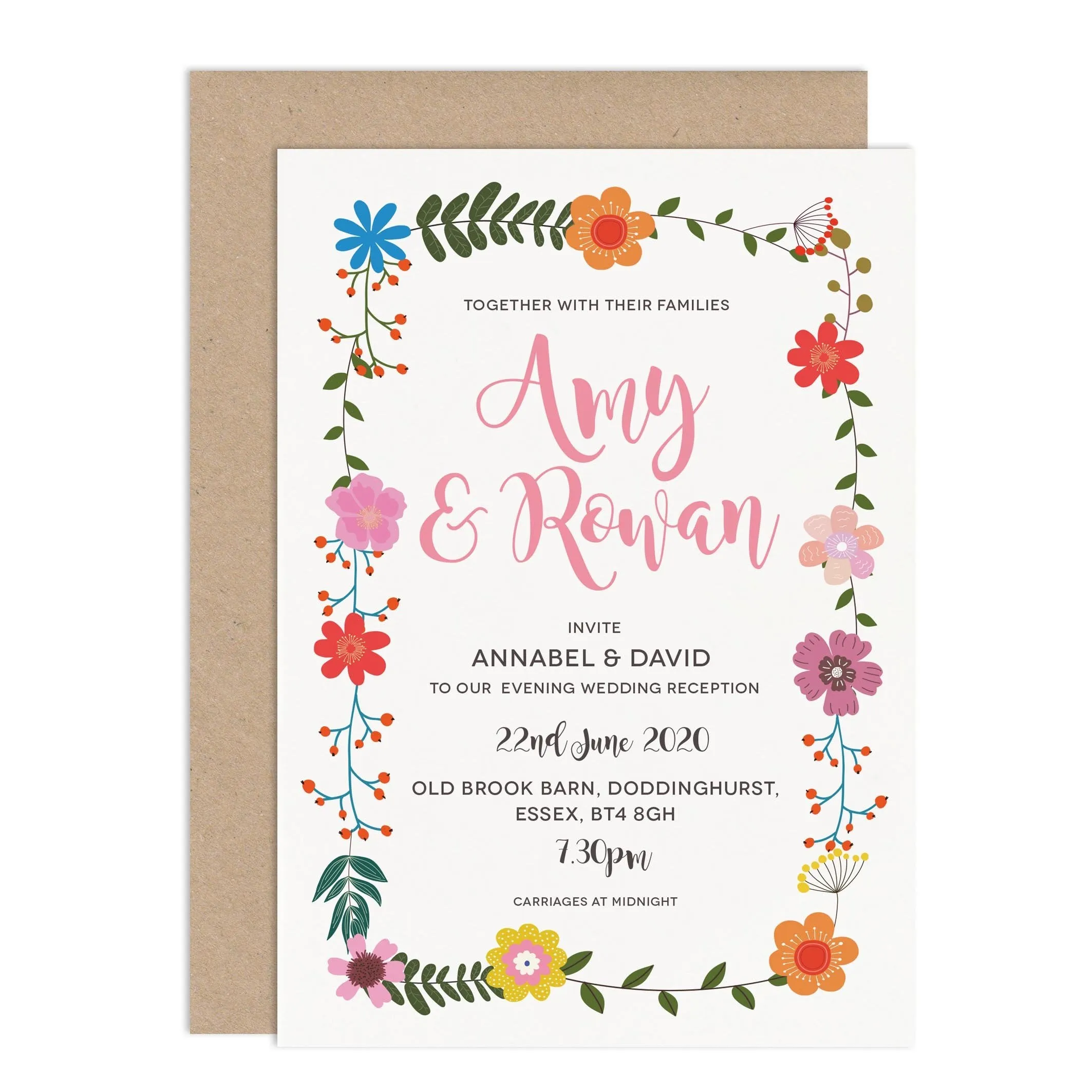 Floral Border Wedding Invitations