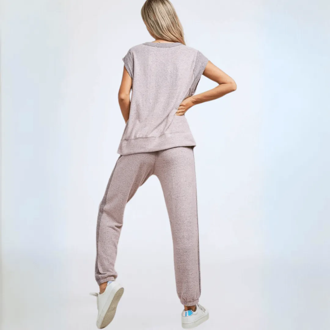 Heather Lilac Soft Brushed Knit Set Made in USA