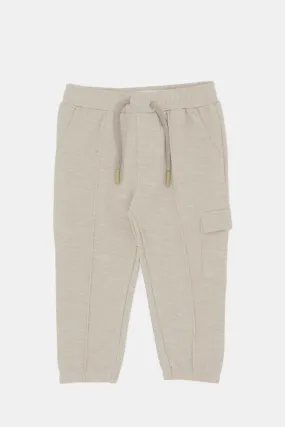 Infant boys Cream Interlock Active Pants