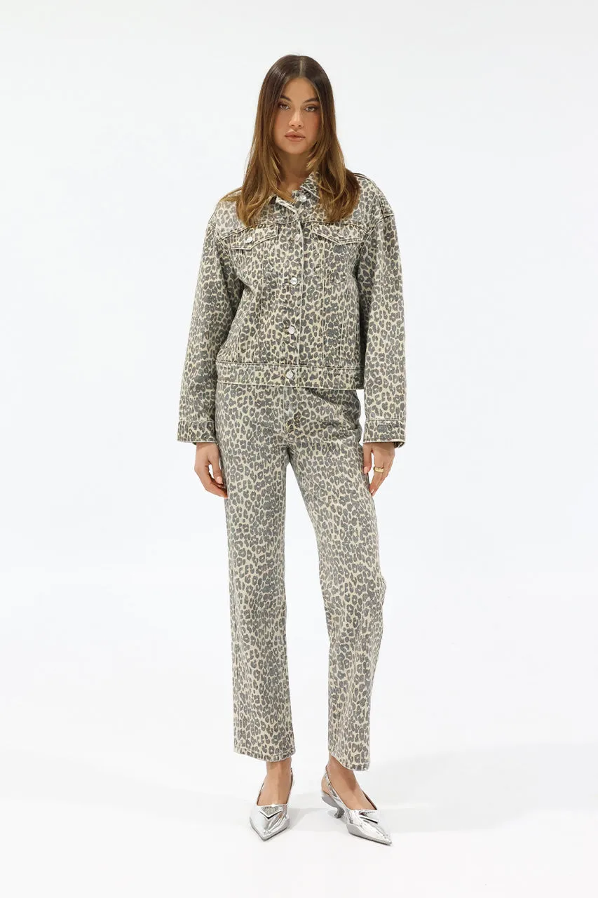 Jamie Denim Jacket | Leopard