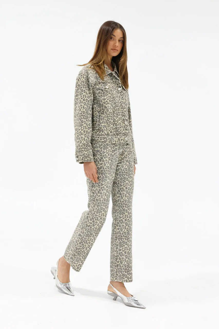 Jamie Denim Jacket | Leopard