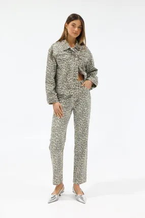 Jamie Denim Jacket | Leopard