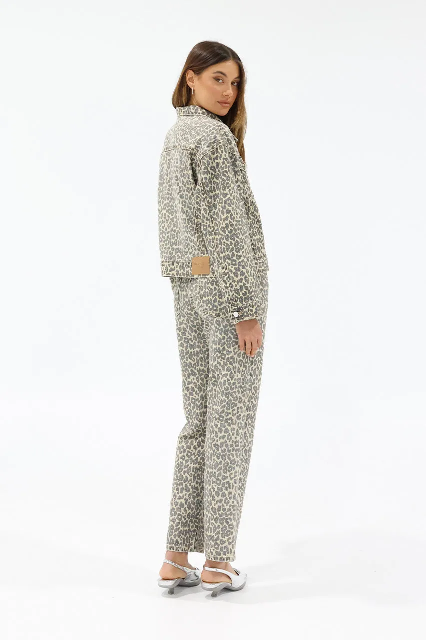 Jamie Denim Jacket | Leopard