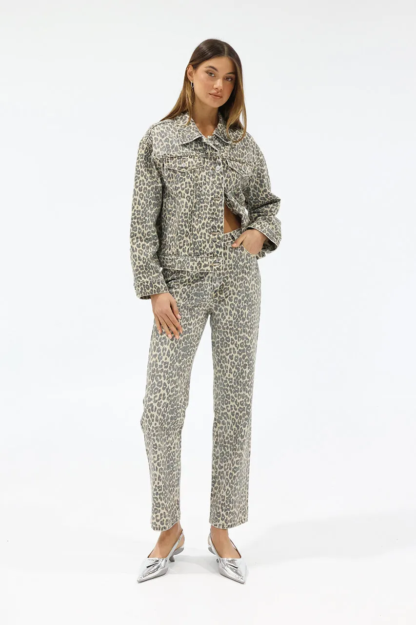Jamie Denim Jacket | Leopard