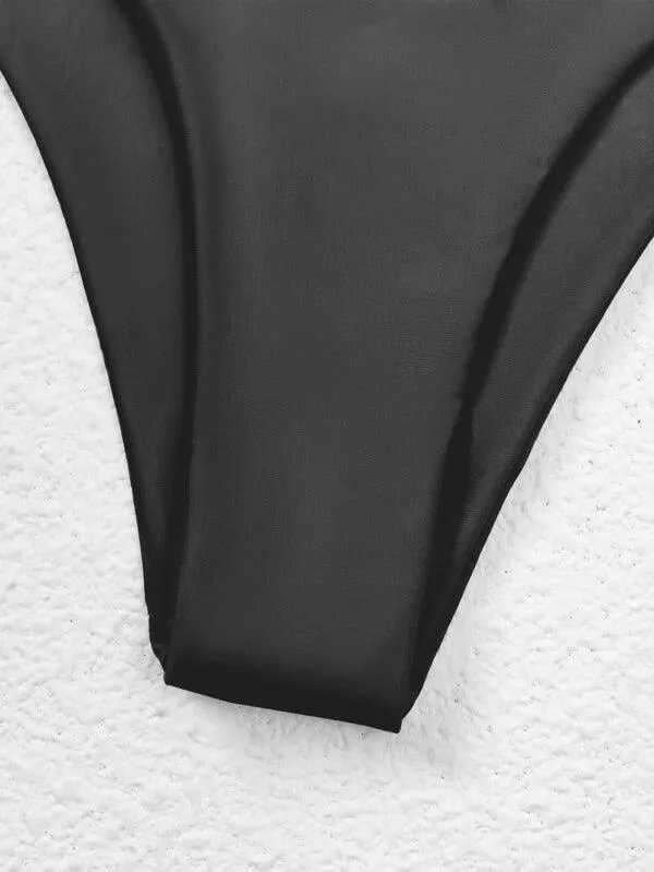 Knot Detail High Waisted Bikini Swimsuit