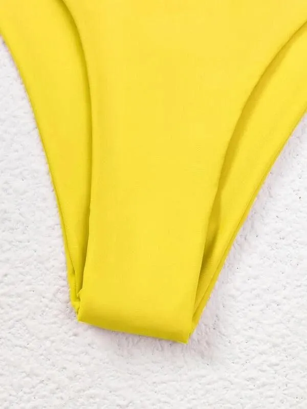 Knot Detail High Waisted Bikini Swimsuit