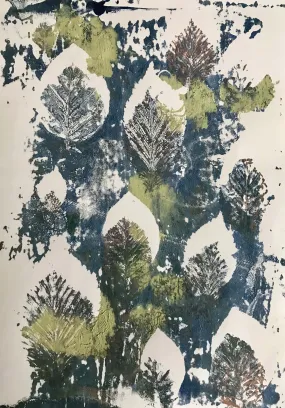 Leaves Art Print (from  Original Botanical Monoprint)