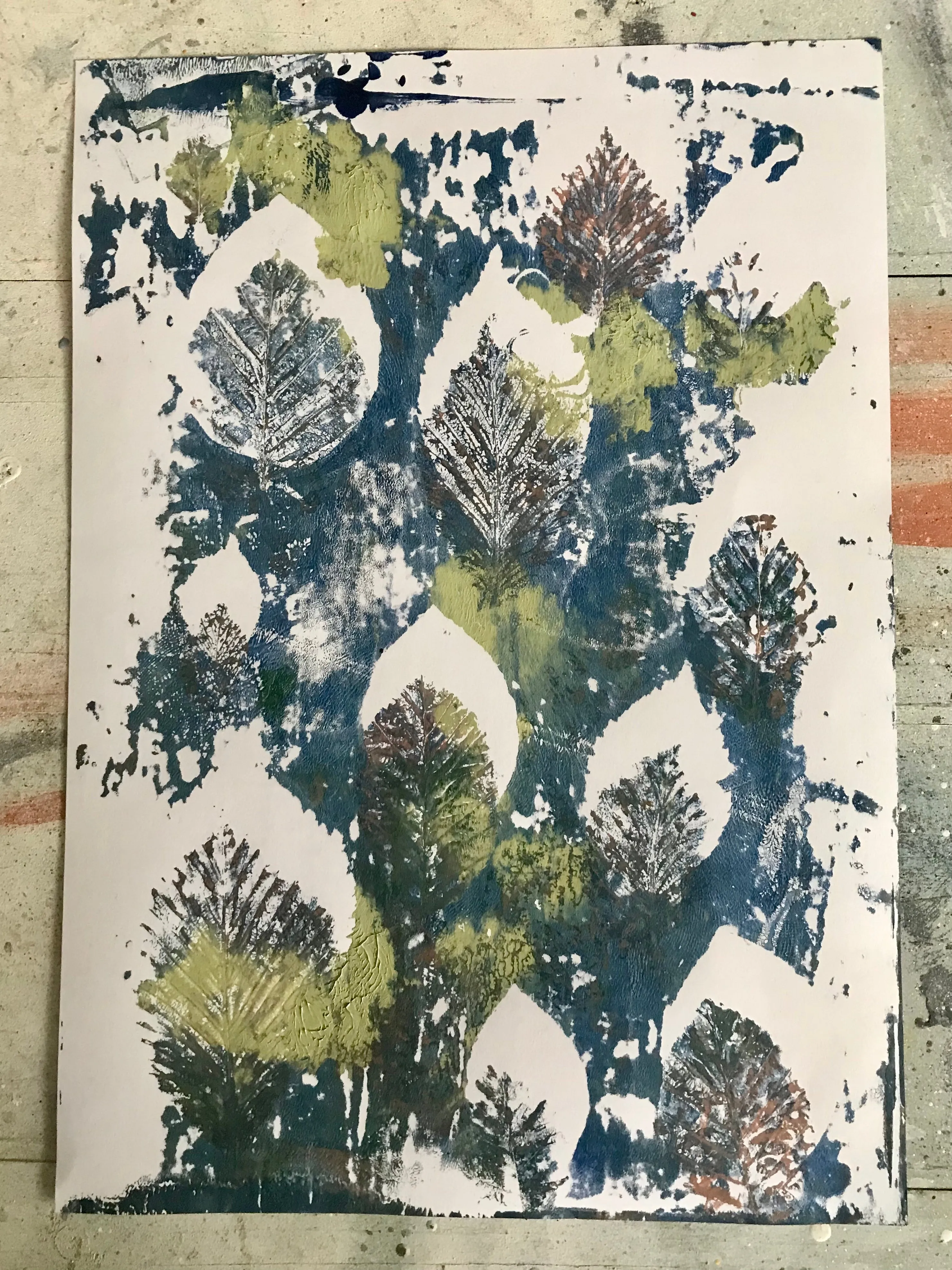Leaves Art Print (from  Original Botanical Monoprint)