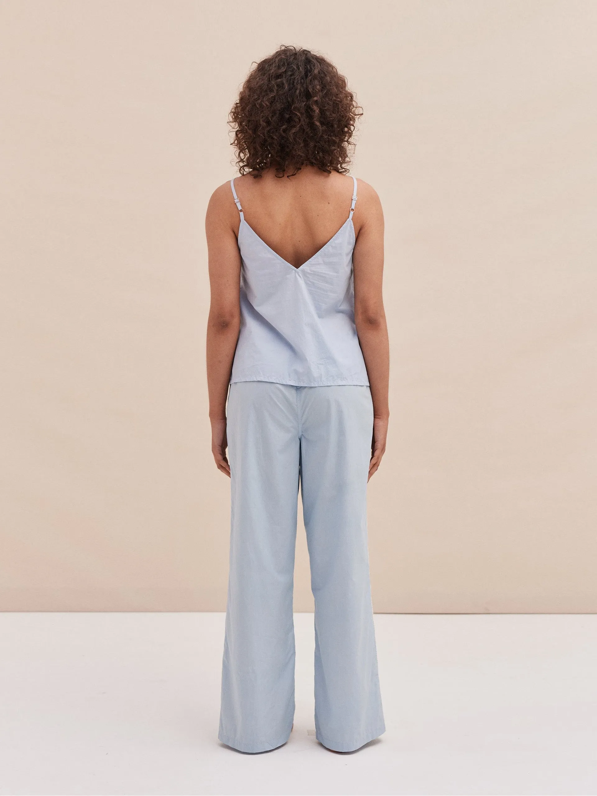 Lounge trio set in Dorothea print in light blue