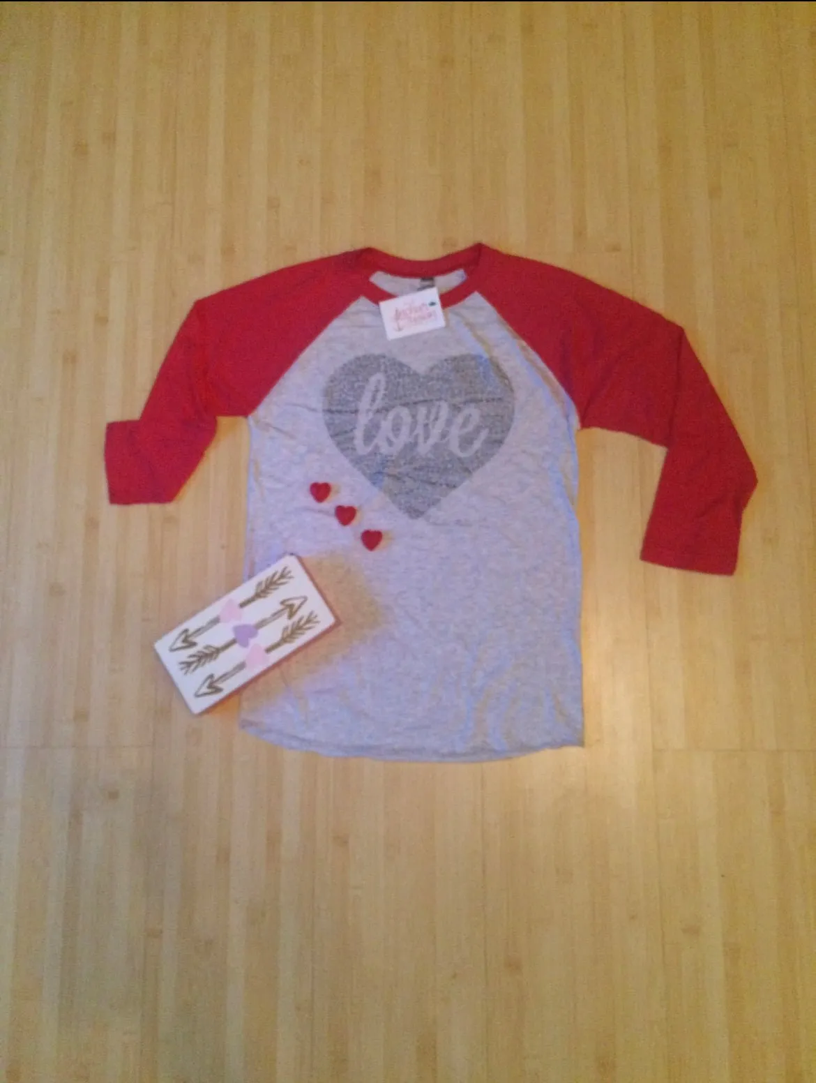 Love Glitter Heart Raglan