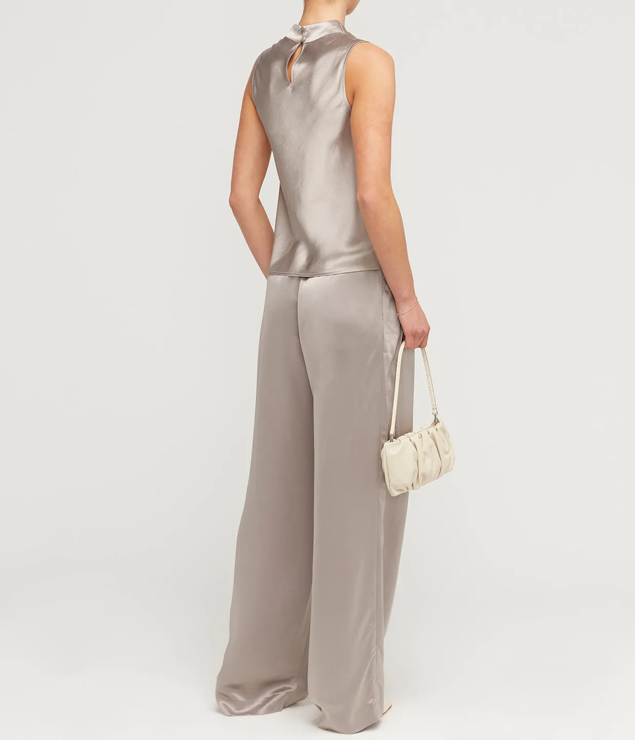 Luisa High Waisted Pant in Silver