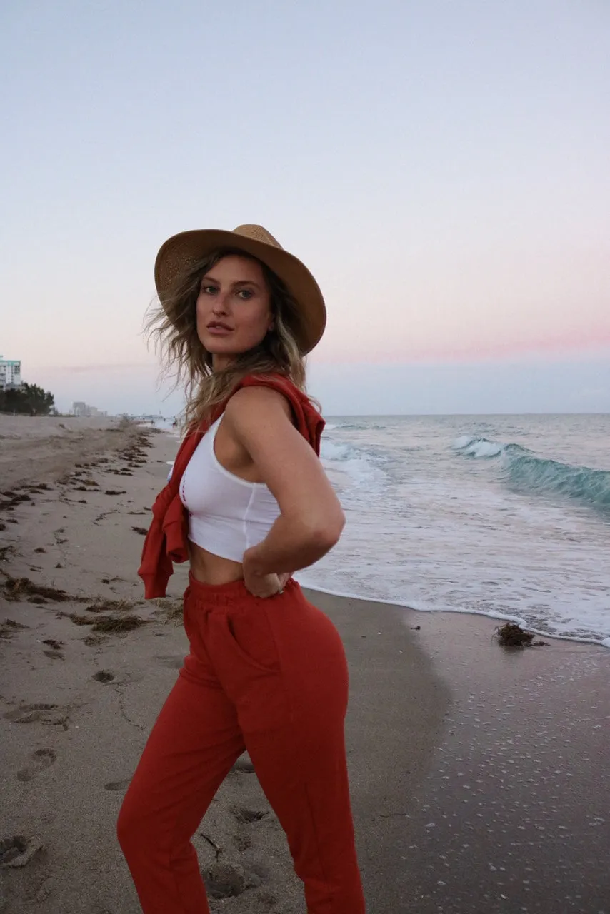 Lux Lounge 'Rest My Case' Jogger Set in Rust
