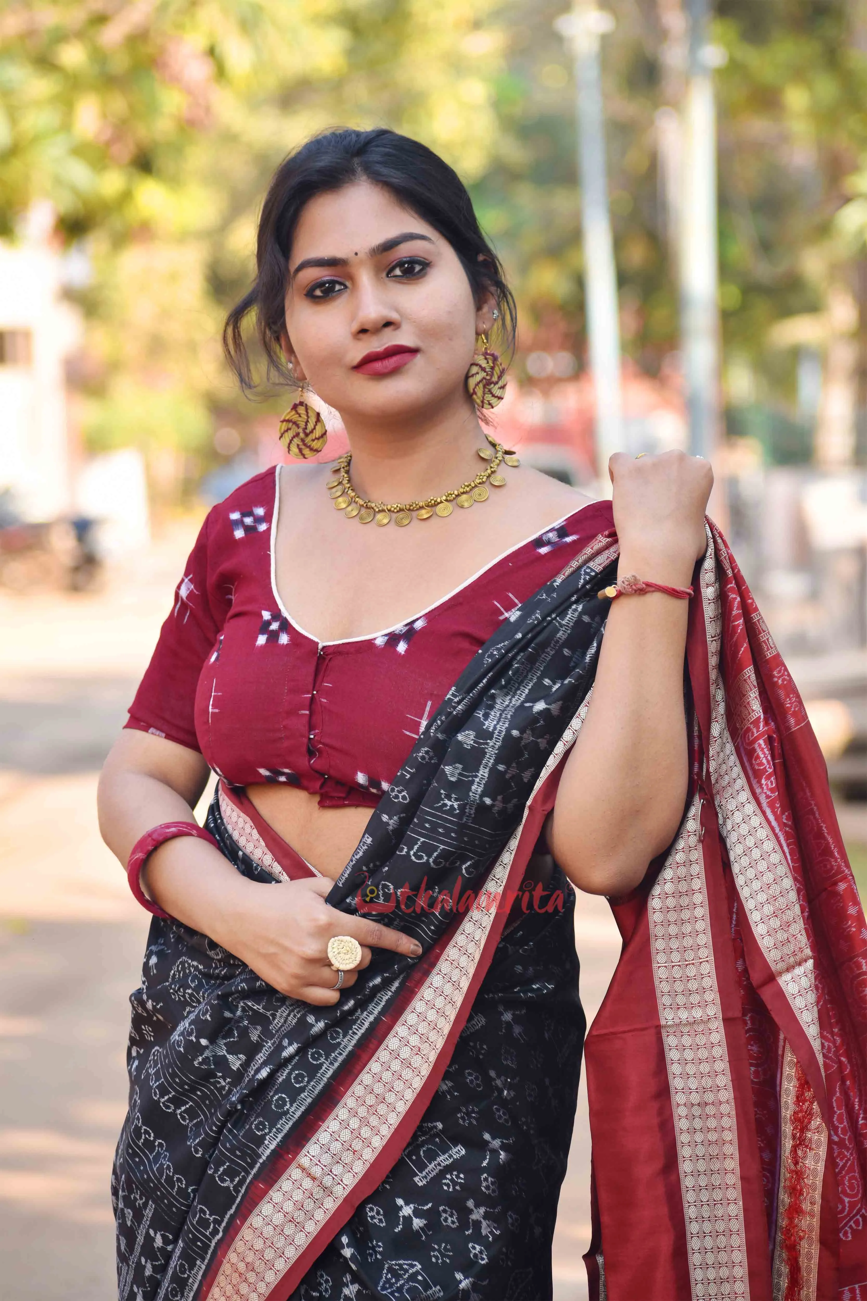 Maroon Star Sakta (Blouse)