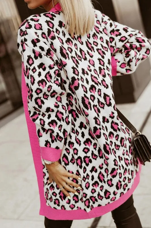 Pink Leopard Cardigan
