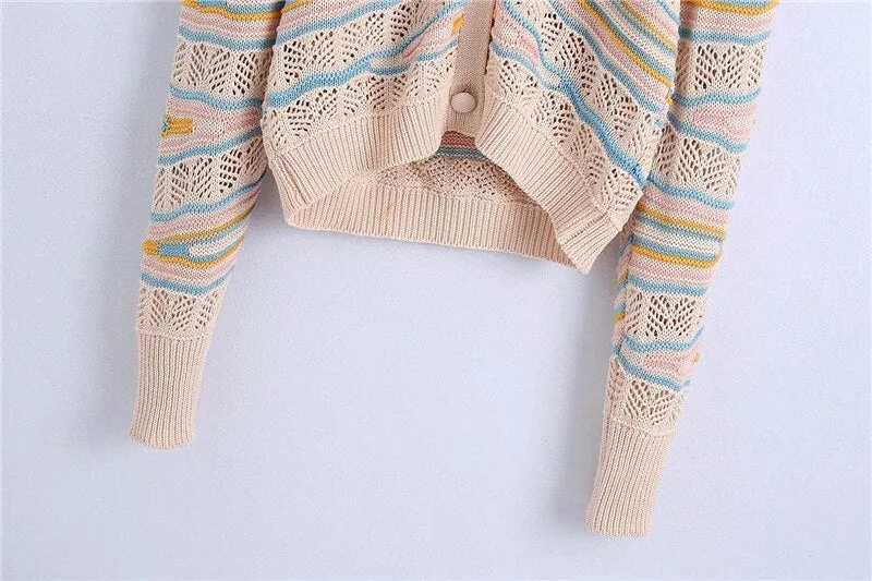 POINTELLE KNIT CARDIGAN