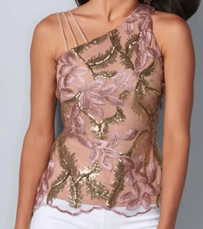 Pre-Order Embroidered Floral Strappy Top