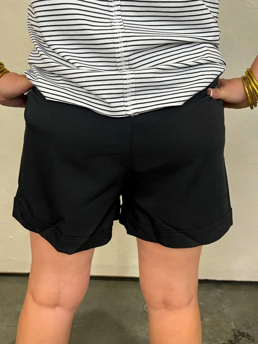 Shay High-Waisted Shorts - Black