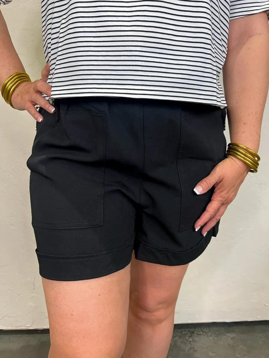 Shay High-Waisted Shorts - Black