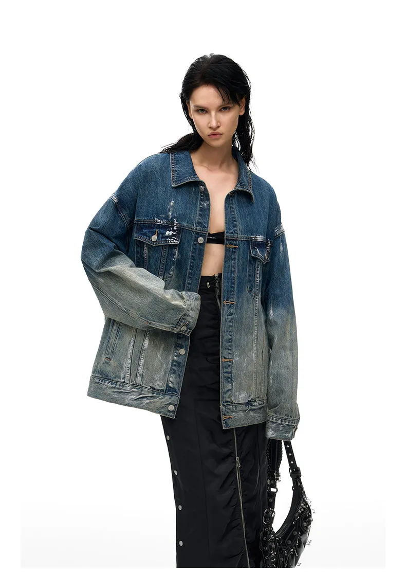 Silver Polished Denim Jacket