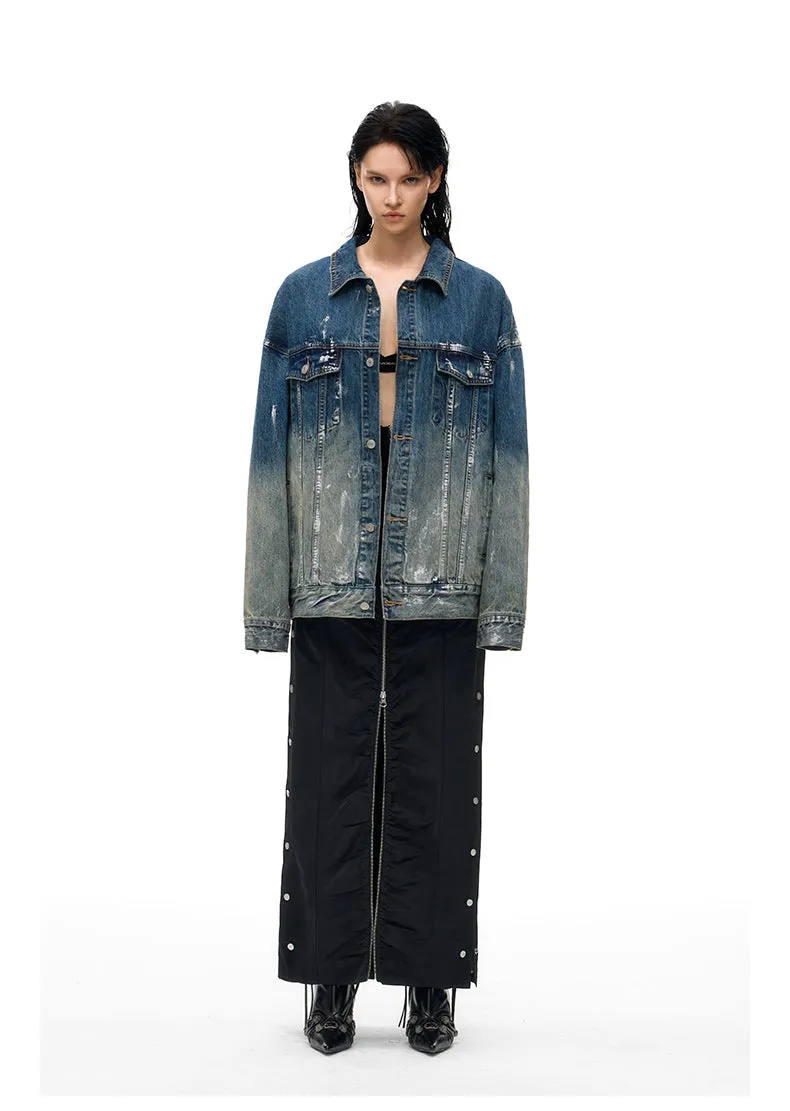 Silver Polished Denim Jacket