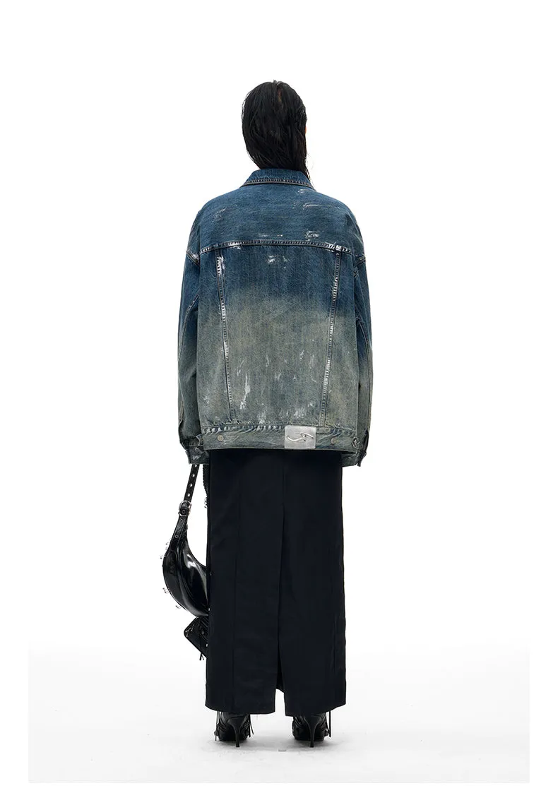 Silver Polished Denim Jacket
