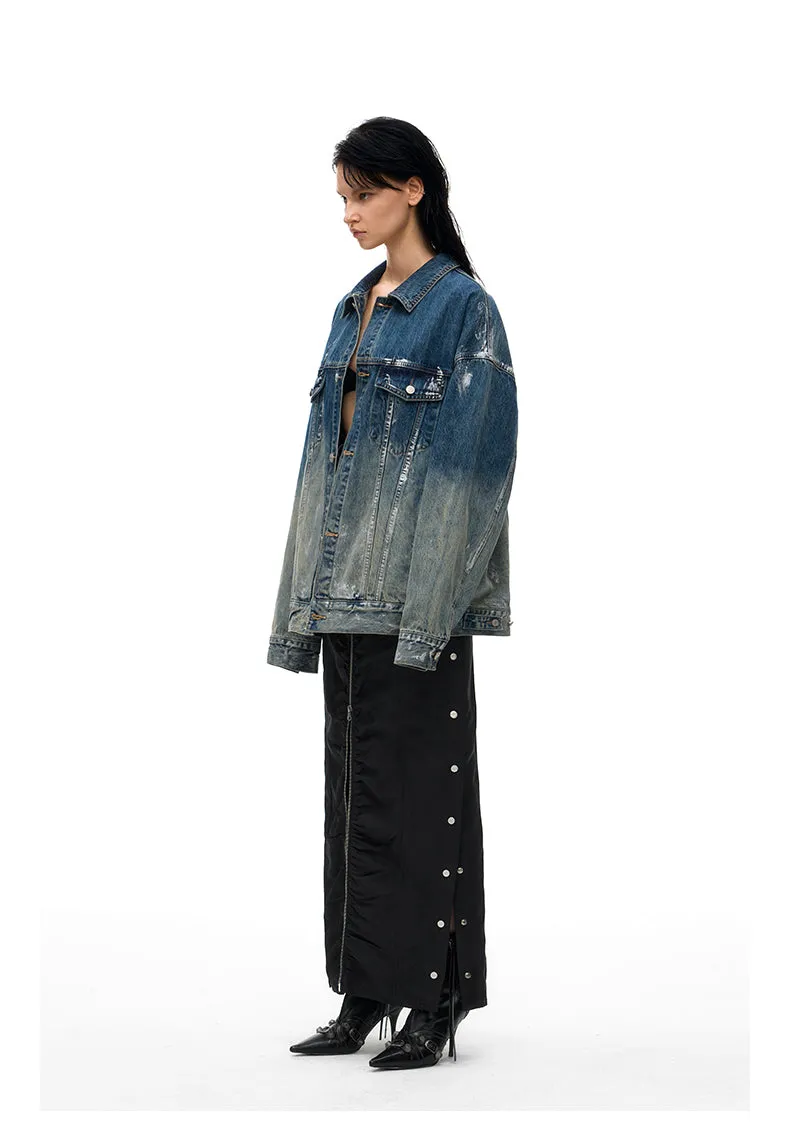 Silver Polished Denim Jacket