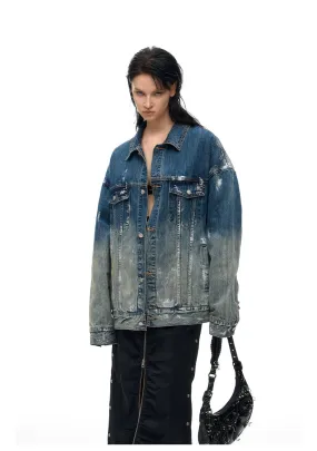 Silver Polished Denim Jacket