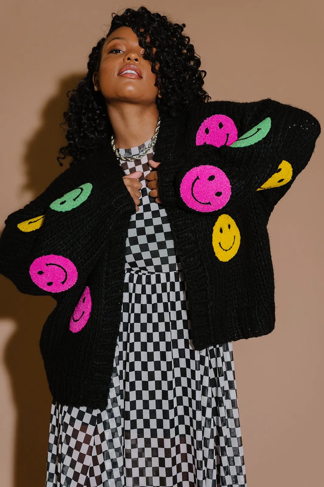Visionary Hand Knit Smile Cardigan