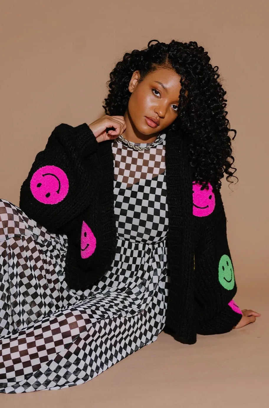 Visionary Hand Knit Smile Cardigan